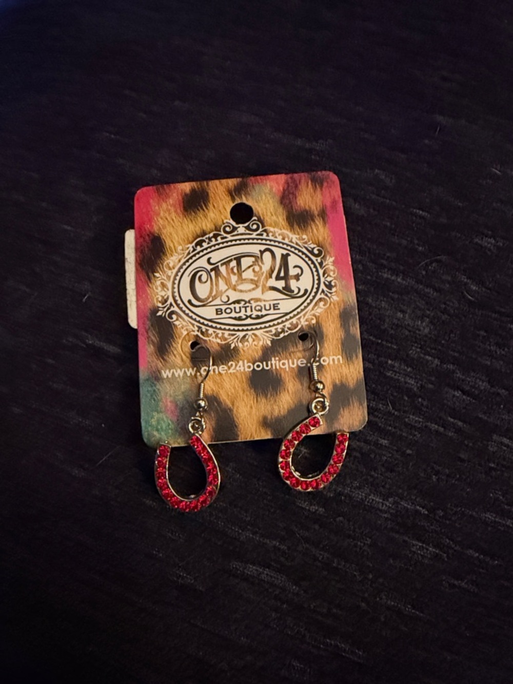 Red Crystal horseshoe Earrings
